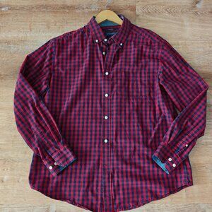 Mason James Gingham Stretch Button-Down Shirt — Men’s Large L